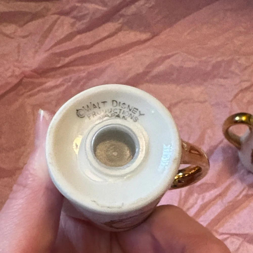 Disneyland Gold-Trim Mini Pitcher Salt and Pepper Shaker Set Vintage